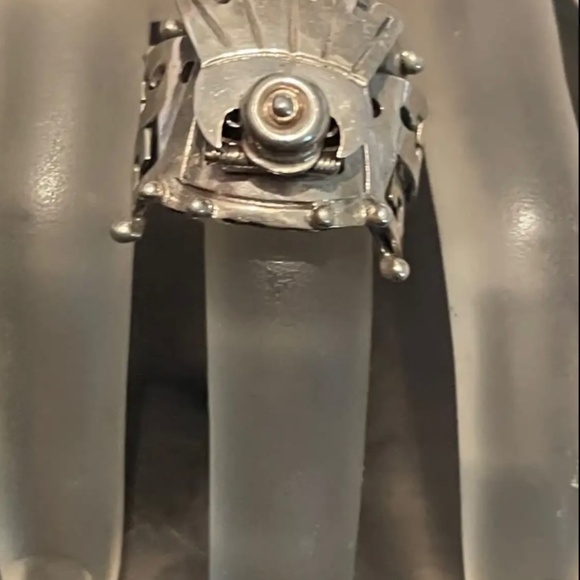 Rare Vintage Mexico Knight Helmet Poison Sterling Silver Statement Adjustable R - Picture 10 of 13